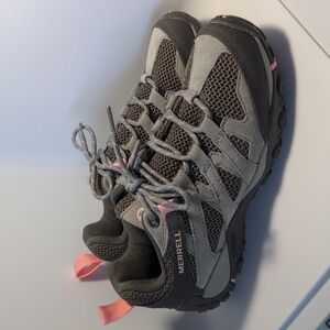 Merrell Women’s Alverstone Outdoor Hiking Shoes Aluminum Gray Pink Size 6